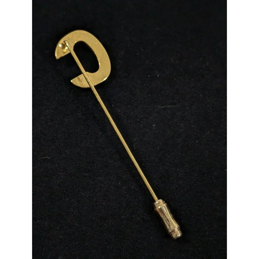 Vintage Gold Tone Initial‎ Letter C Monogram Stick Pin